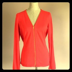 NWT Calvin Klein zip front sweater top